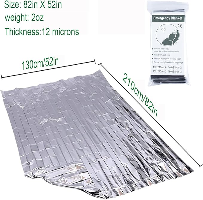 Crisonky Emergency Mylar Thermal Blankets, Designed - Image 2