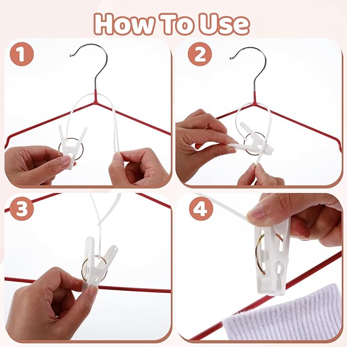 90 Pack Multi-Purpose Laundry Hooks Hanging Clips, Clothes Pins - Image 7