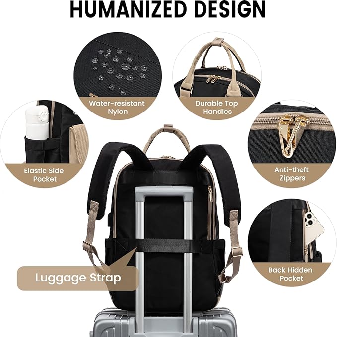 LOVEVOOK Laptop Backpack for Women, 15.6 Inch Laptop Bag - Image 3