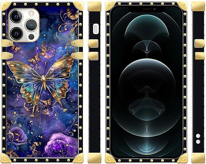 Compatible with iPhone 12 Pro Max Case, Glistening Golden Butterfly Vibrant - Image 2