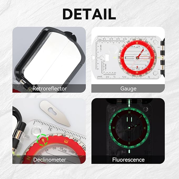Compass Hiking Survival, Wilderness Survival Compass - Image 3