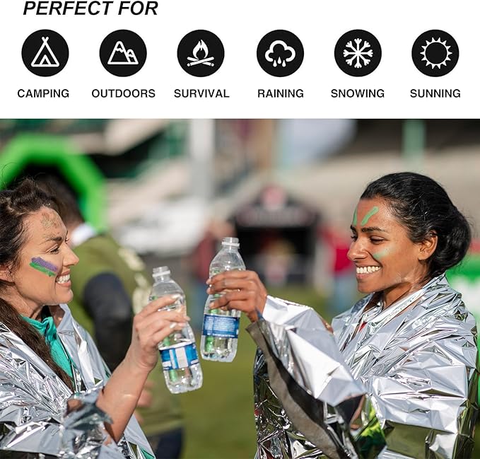 20 Pcs Emergency Mylar Thermal Blanket, High Reflectivity Survival Blanket - Image 5