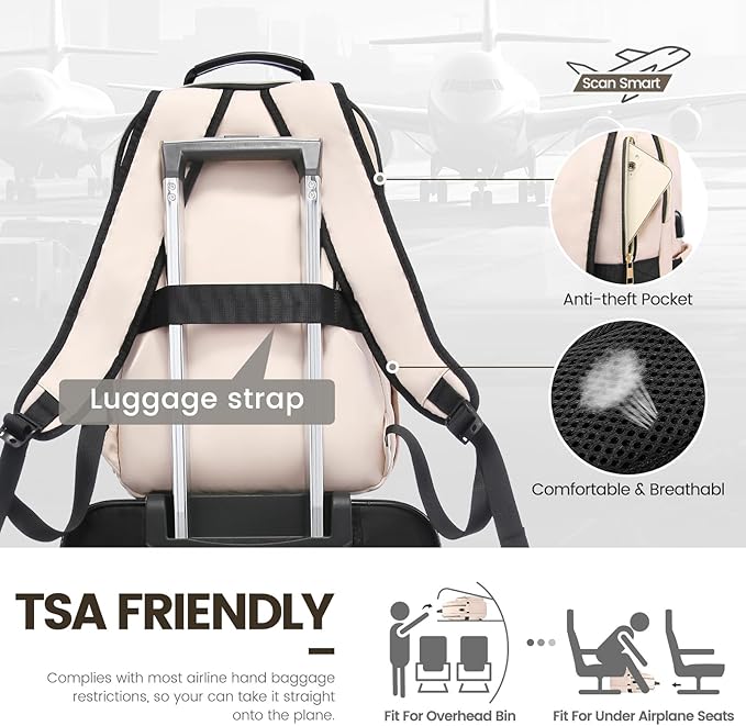 LOVEVOOK Laptop Backpack for Women 15.6 inch, Cute Womens Travel Purse - Image 6
