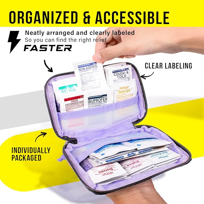 EVERLIT CARE Travel Essential Medicine First Aid Kit I Bonus Medical Supplies I - Image 5