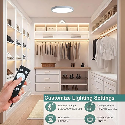 12 Inch Motion Sensor LED Ceiling Light Wired, Closet Lights Motion Activated - Image 2