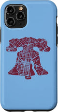 Philadelphia Street Map Liberty Bell Vintage Maroon Philly Case by Unknown