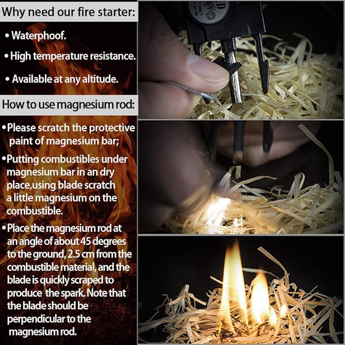 Survival Paracord Bracelet, Fire Starter, Waterproof SOS Light, Adjustable AK87 - Image 4