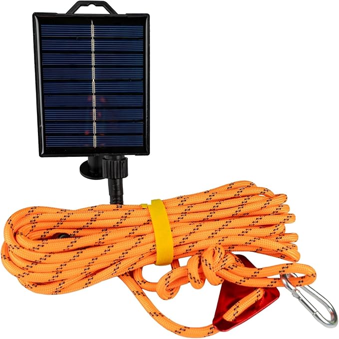 Solar Luminous Paracord Rope, 23ft Solar-Powered Orange Glow Rope - Image 9