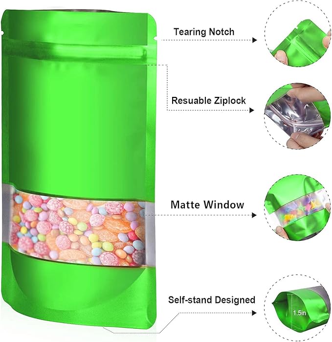 5.9"x8.6" 120pcs Mylar Bags for Food Storage, Smell Proof Bag - Image 3