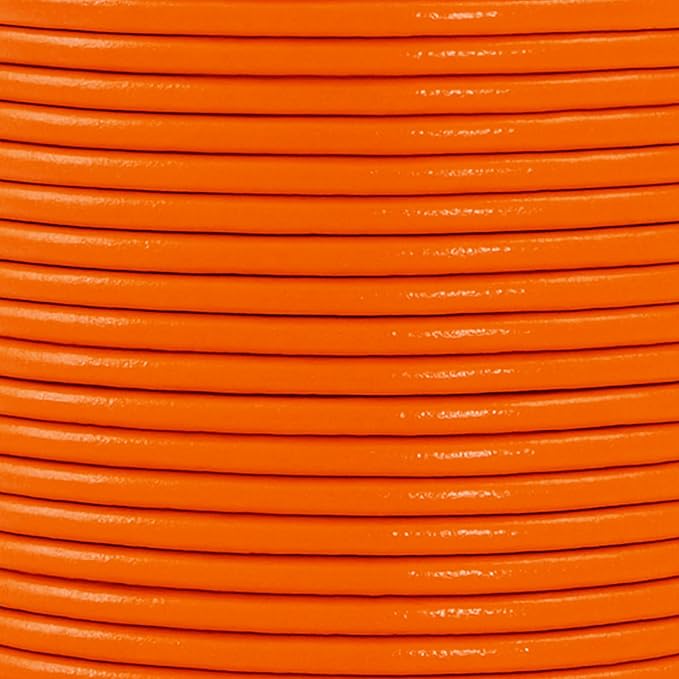 Mandala Crafts Round Genuine Orange Leather Cord - Image 3
