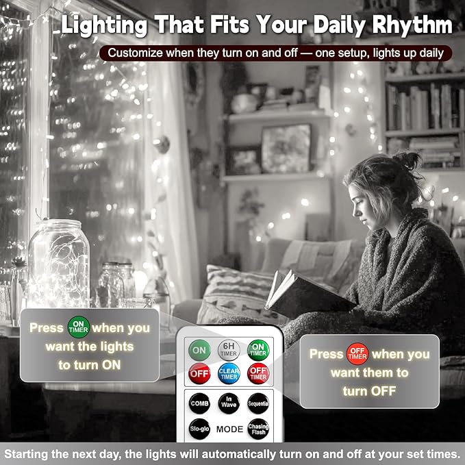 ZSJWL 6 Pack Rechargeable Fairy Lights - Image 3