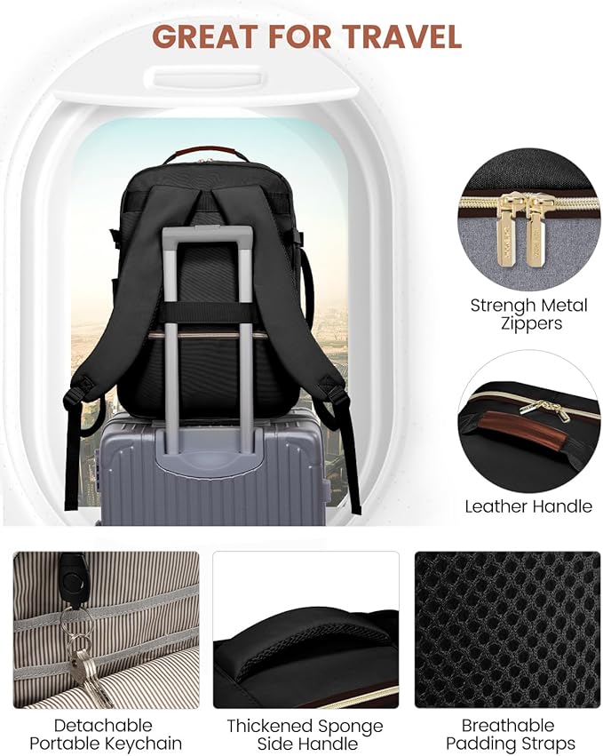 LOVEVOOK 56L Travel Backpack for Women & Men, Airline Approved Carry On Luggage - Image 5