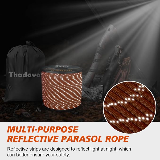 Reflective Paracord Rope 850Ib, 50/100/200/500/1000ft 4MM 11 Strand Strong - Image 3