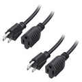 Cable Matters 2-Pack 16 AWG Heavy Duty 13A Power Extension Cord - 3ft by CableMatters
