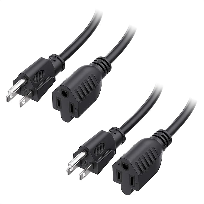 Cable Matters 2-Pack 16 AWG Heavy Duty 13A Power Extension Cord - 15ft by CableMatters