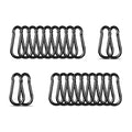 Black Carabiner, Heavy Duty Galvanized Steel Spring Snap Hook Carabiner Clips by High-PQ