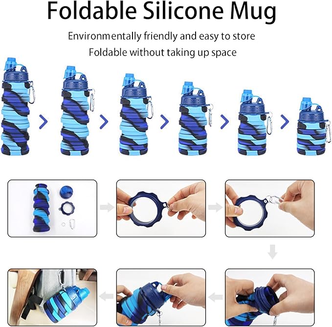 Collapsible Water Bottles Travel water bottle Sports Portable Sport Water - Image 7