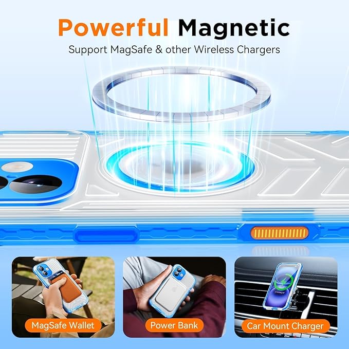 WIFORT for iPhone 16 Plus Waterproof Case, Fit for Magsafe Full Body Magnetic - Image 4