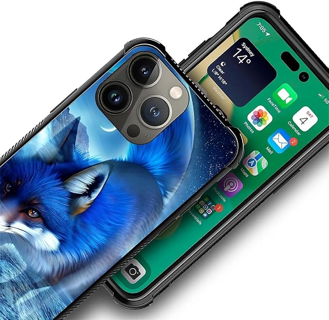 for iPhone 12 Pro Max Case, Snowy Mountain Fox Lake Pattern Graphic Design Girl - Image 3