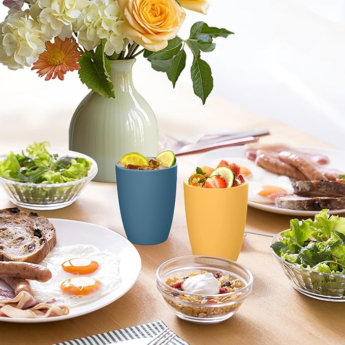 Homienly Water Cups Wheat Straw Drinking Glasses Cups 12oz Unbreakable Cups - Image 6