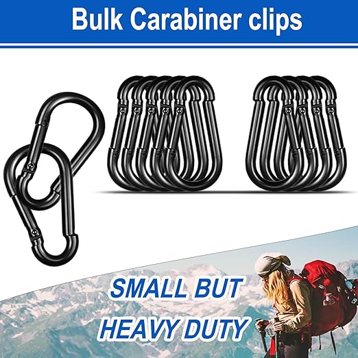 20PCS M5 Heavy Duty Carabiner Clip, 2Inch Snap Hook Quick Link Small Carabiner - Image 6