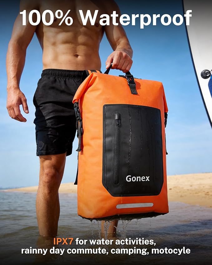 Gonex Ultralight Waterproof TPU Backpack, 55L Roll Top Dry Bag - Image 2