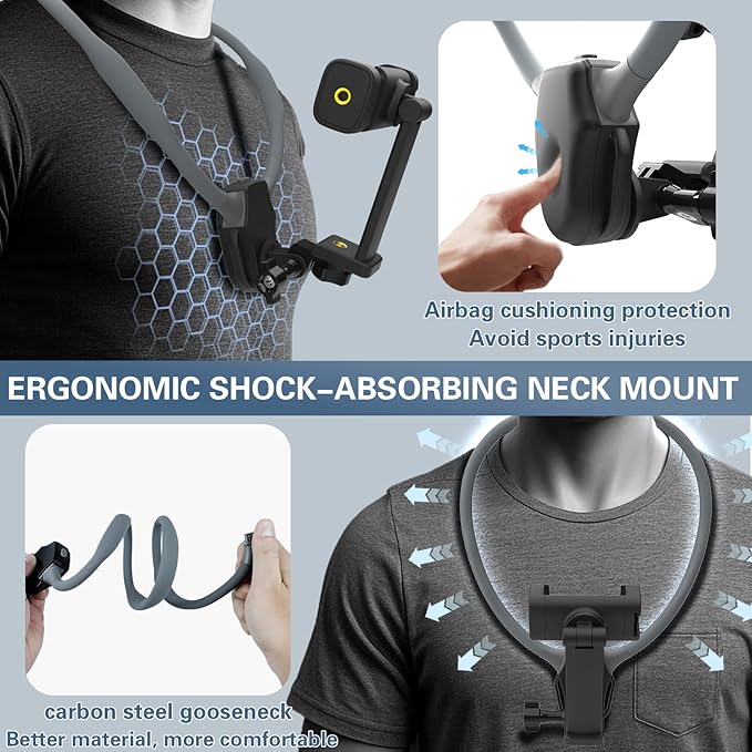 Beviliu Neck Phone Holder for Recording, Hands-Free POV/Vlog Neck Mount - Image 8