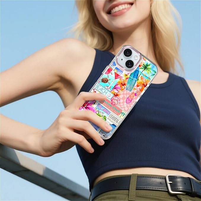 Case for iPhone 15, Coastal Beach Cover Coquette Collage Phone Case Design，for - Image 6