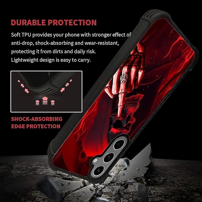 for Samsung Galaxy S24 S25 Plus Case, Gestures Funny Skull Pattern Graphic - Image 7