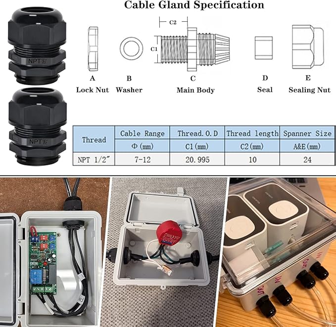Zulkit Junction Box ABS Plastic Waterproof IP65 Electrical Boxes Hinged Shell - Image 5