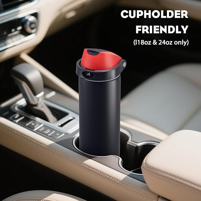 POWCAN 18 oz Stainless Steel Water Bottle: 2-in-1 Push-Button Spout & - Image 5