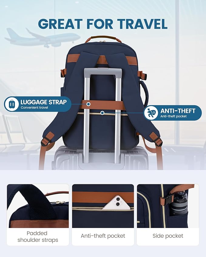 LOVEVOOK Travel Backpack for Women & Men 40L, Airline Approved Carry On - Image 6