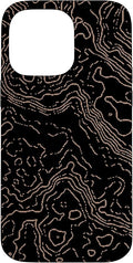 Topography Black & Brown Abstract Pattern Topographic Map Case by Unknown