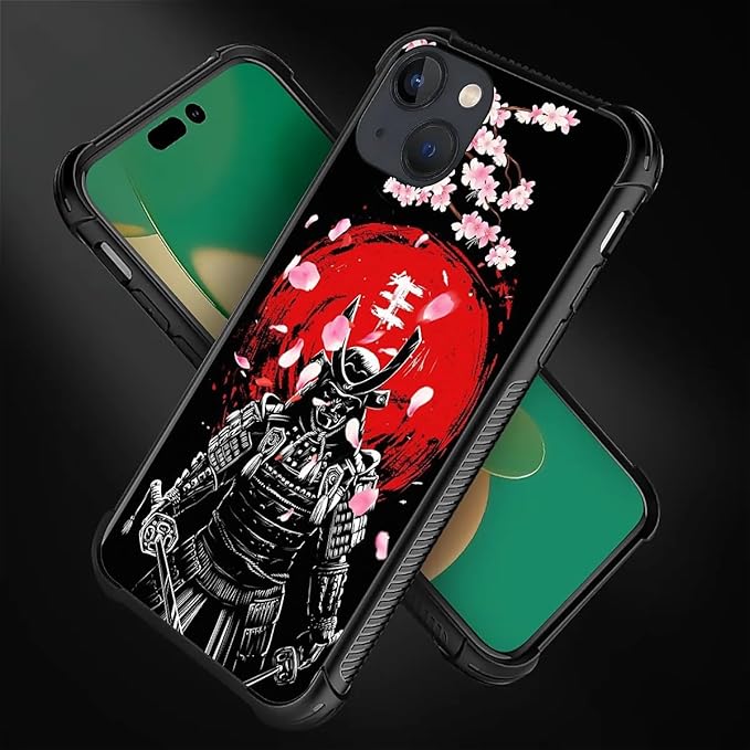 for iPhone 13 Case, Sakura Japanese Samurai Pattern Graphic Design Girl Boy - Image 5