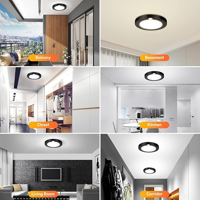 2-Pack Motion Sensor LED Ceiling Lights, 15W-100W Equivalent, 1200LM 3 Colors - Image 7