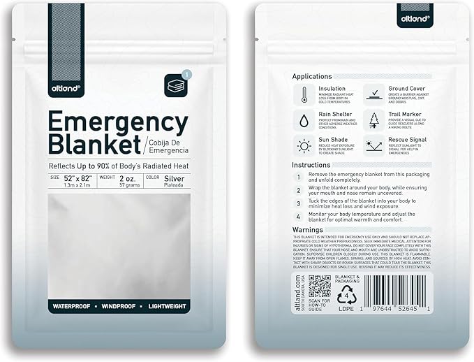 Altland 50 Pack of Emergency Blankets - Image 3