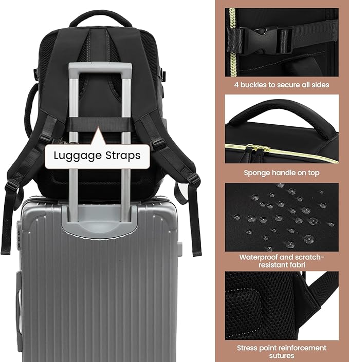 LOVEVOOK Travel Backpack for Women, 40L Carry On Backpack - Image 9
