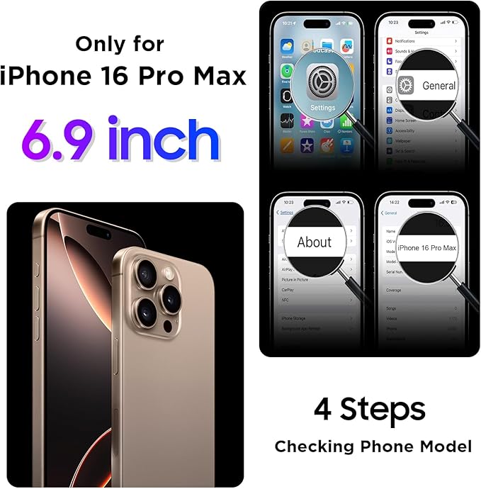 Temdan Compatible with iPhone 16 Pro Max Case Waterproof, Built-in Screen & - Image 8