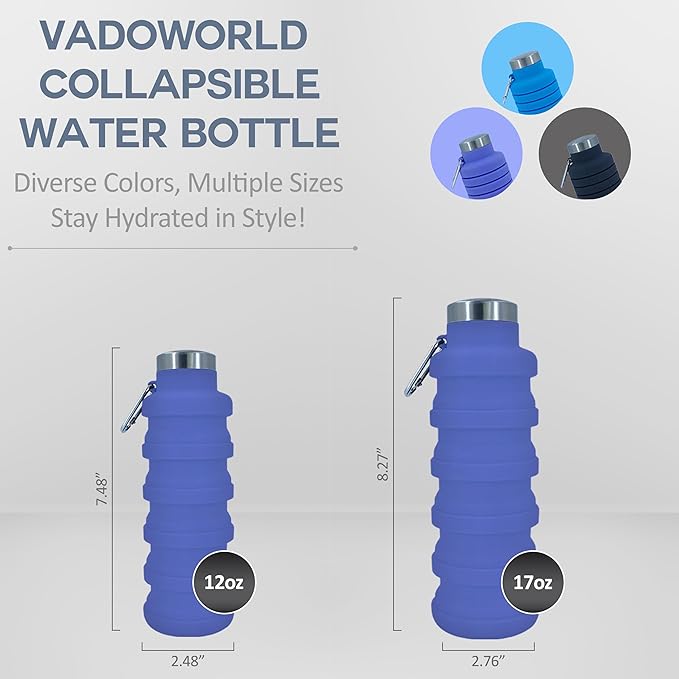 Collapsible Water Bottles 17oz, Odorless BPA-Free Silicone, Leak-Proof Foldable - Image 2