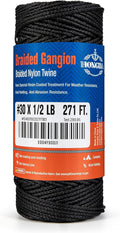 HONGDA Braided Black Nylon String, #30 Tarred Bank Line Twine, 271 Feet Black by hongda