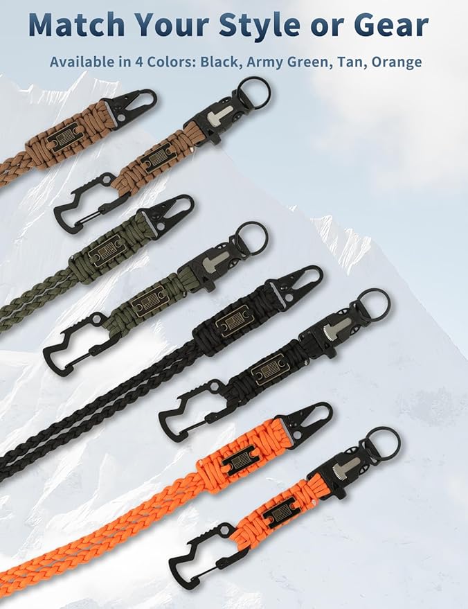 DDOUT Heavy Duty Paracord Lanyard 550 Paracord Braided Keychain - Image 7