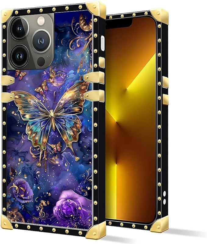 Compatible with iPhone 13 Pro Max Case, Glistening Golden Butterfly Vibrant - Image 2