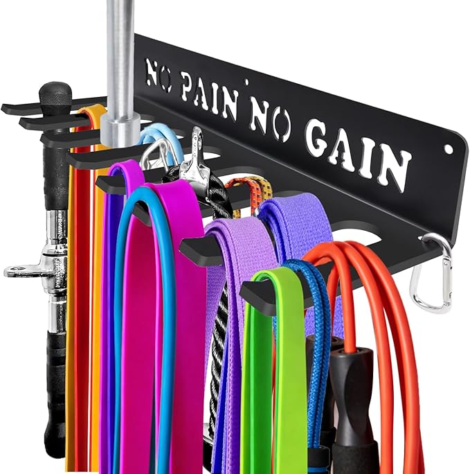 Gym Home Rack 8 Hook Heavy-Duty Wall-mounted Organizer Multi-Purpose Workout by Bliocefo