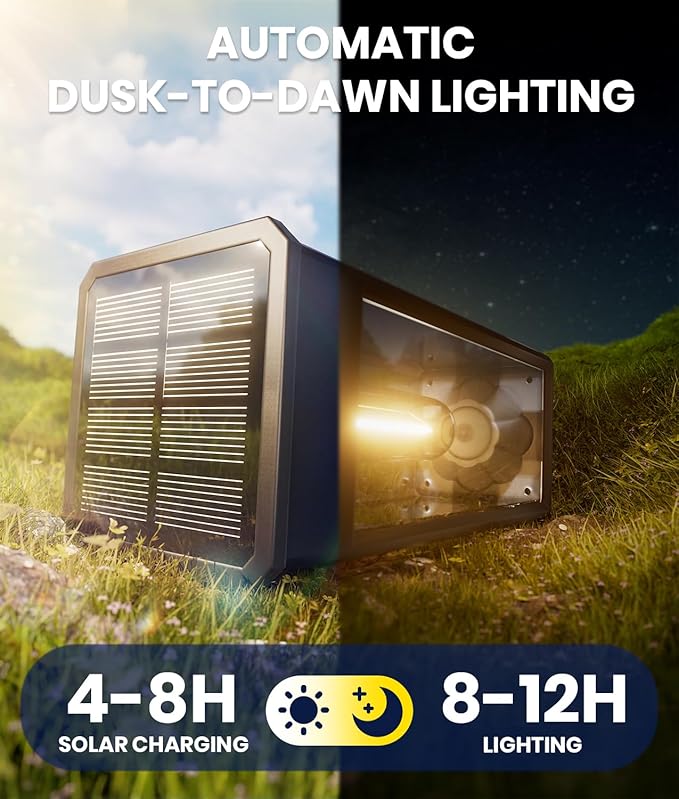 NEWMESSI 8 Pack Bright Solar Pathway Lights Outdoor, IP65 Waterproof Auto - Image 7