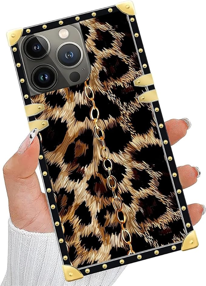 Compatible with iPhone 13 Pro Case, Seamless Gold Chain Leopard Luxury Golden - Image 5