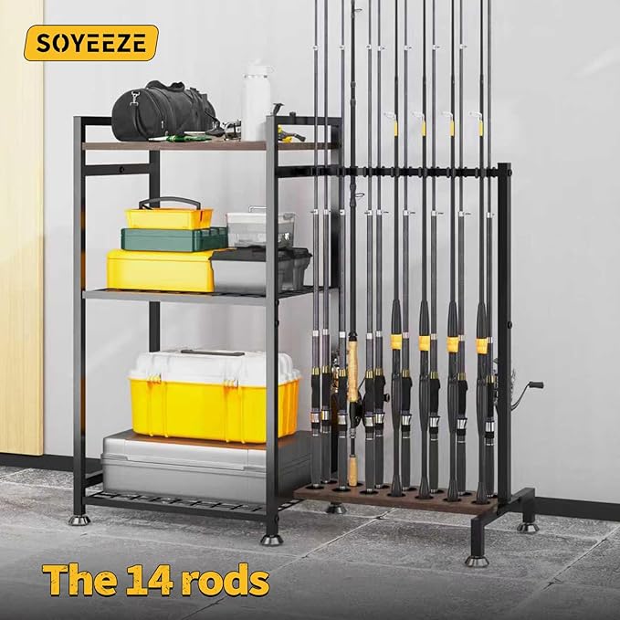 SOYEEZE Fishing Rod Holder for 14 Rods, Ground Stand Fishing Pole Holders for - Image 7