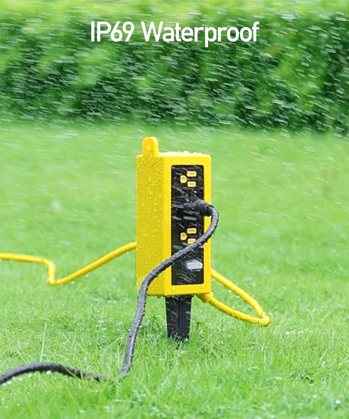 Outdoor Power Strip Weatherproof, ZZJ IP69 Grade Waterproof Surge Protector - Image 3
