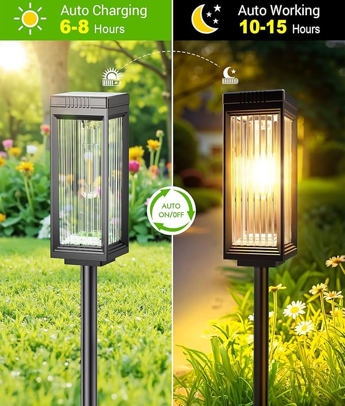 ELECLINK Solar Pathway Lights Outdoor, 6 Pack Upgraded Solar Lights Outdoor - Image 3