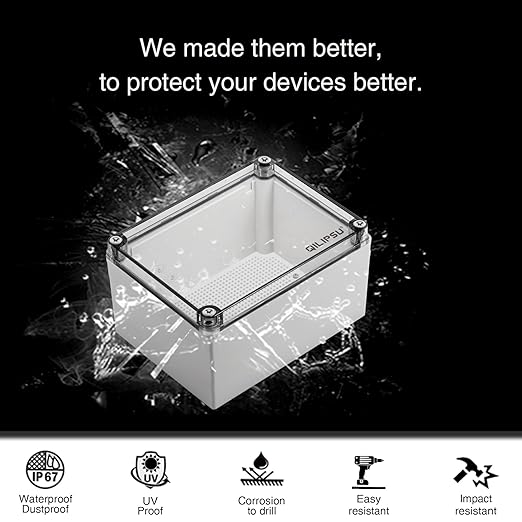QILIPSU Outdoor Junction Box IP67 Waterproof Project Box ABS Plastic - Image 3