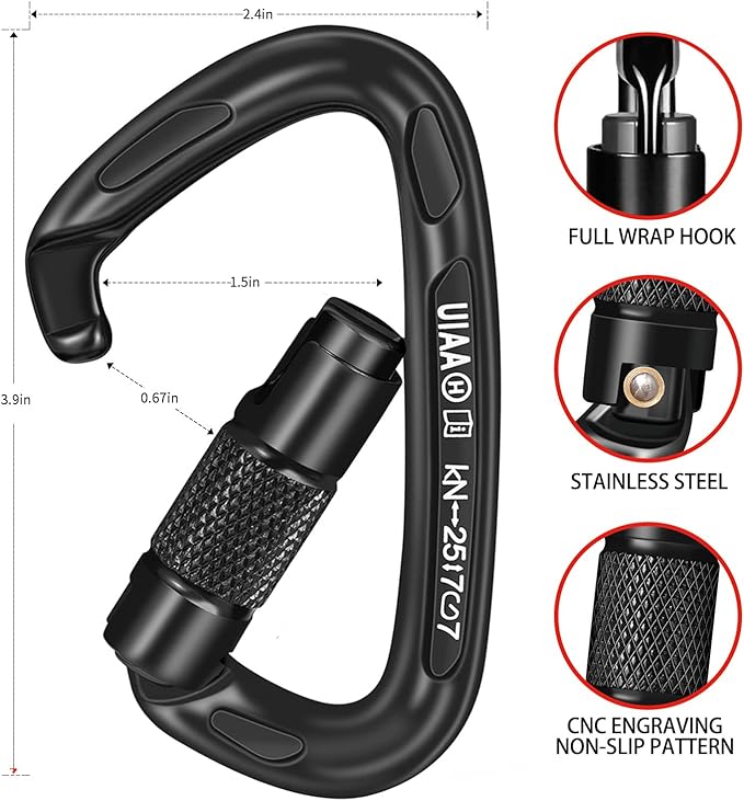 BEIFENG 25KN Auto Locking Carabiner - Image 2